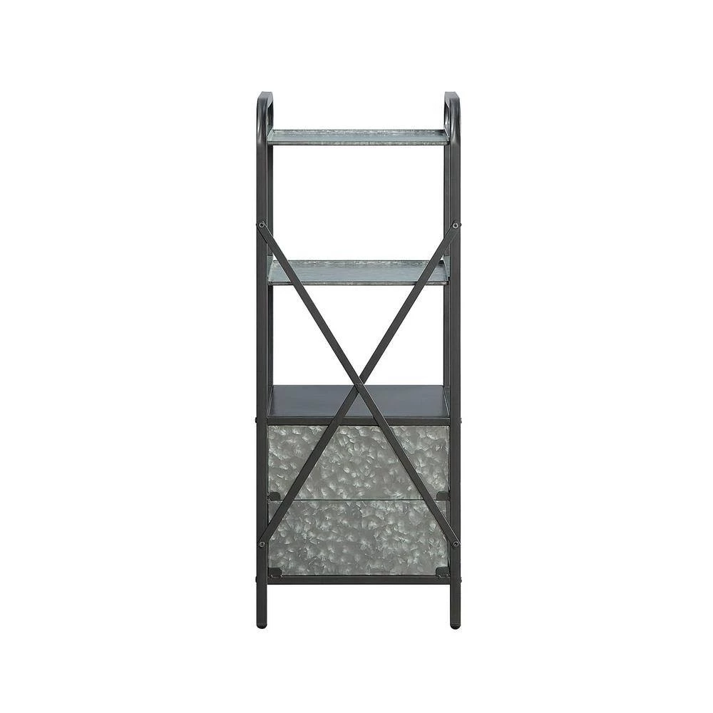 Intek 15 in. W x 13 in. D x 39 in. H Silver 2-Drawer Floor Cabinet by 4D Concepts 5 Intek 15 in. W x 13 in. D x 39 in. H Silver 2-Drawer Floor Cabinet by 4D Concepts - Image 5