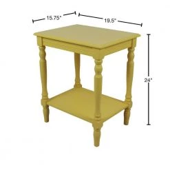 Simplify Soft Yellow End Table by Decor Therapy -Decor Therapy Sale soft yellow decor therapy end side tables fr11046 40 1000