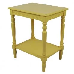 Simplify Soft Yellow End Table by Decor Therapy -Decor Therapy Sale soft yellow decor therapy end side tables fr11046 c3 1000