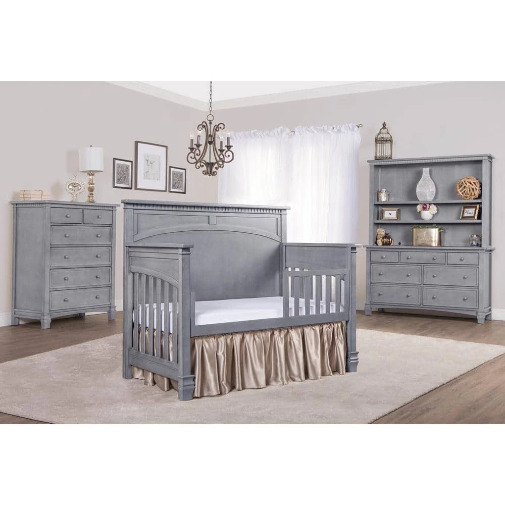 Santa Fe Storm Grey 5 in 1 Convertible Crib by Evolur 5 Santa Fe Storm Grey 5 in 1 Convertible Crib by Evolur - Image 5