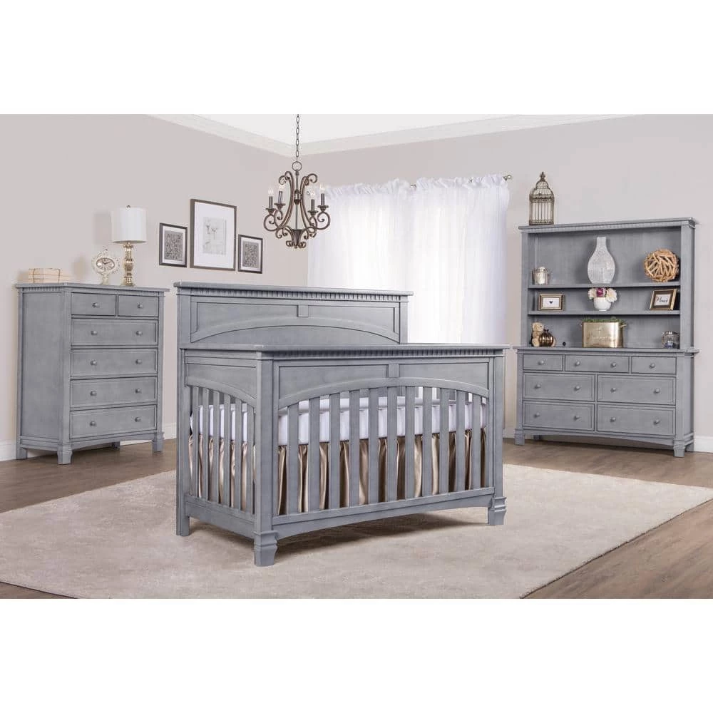 Santa Fe Storm Grey 5 in 1 Convertible Crib by Evolur 4 Santa Fe Storm Grey 5 in 1 Convertible Crib by Evolur - Image 4