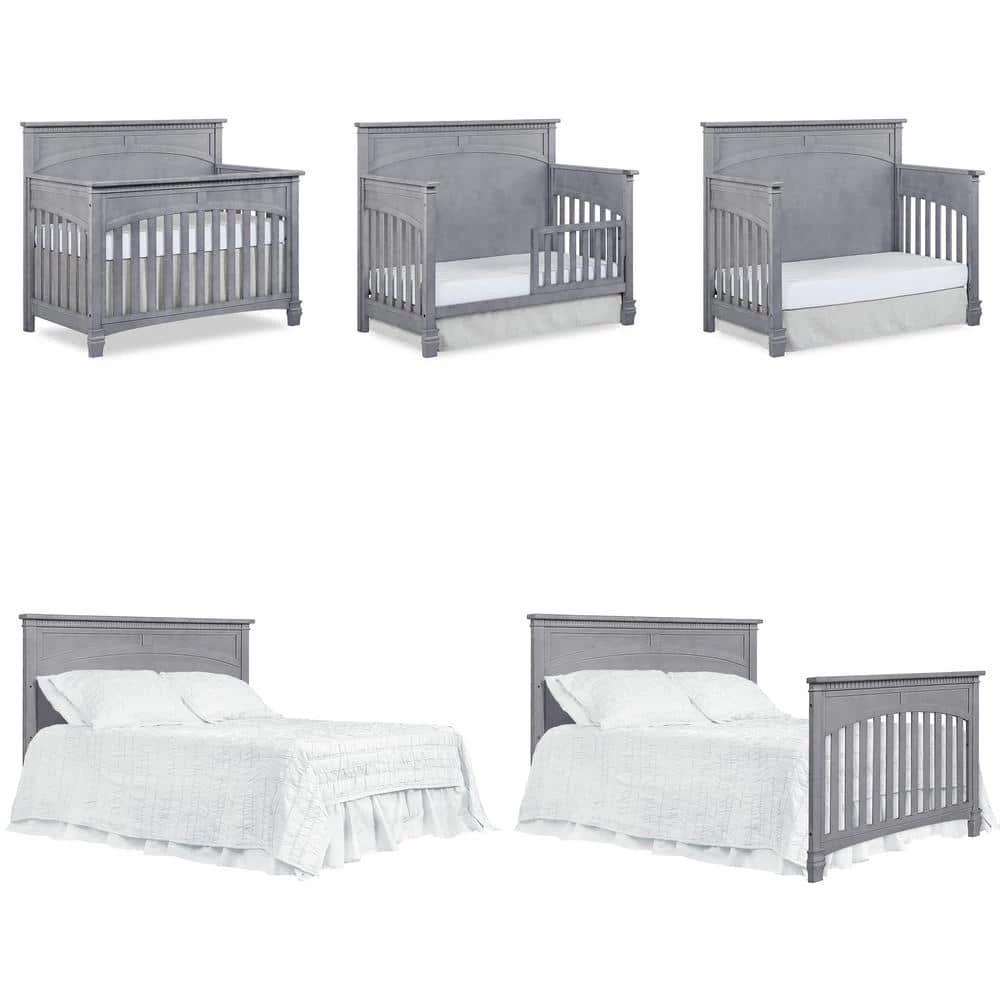Santa Fe Storm Grey 5 in 1 Convertible Crib by Evolur 3 Santa Fe Storm Grey 5 in 1 Convertible Crib by Evolur - Image 3