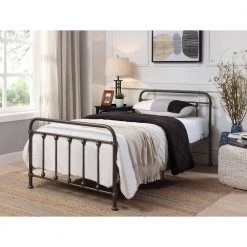 Amelia Textured Bronze Twin Metal Platform Bed by 4D Concepts -Decor Therapy Sale textured bronze 4d concepts platform beds 143443 31 1000