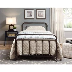 Amelia Textured Bronze Twin Metal Platform Bed by 4D Concepts -Decor Therapy Sale textured bronze 4d concepts platform beds 143443 fa 1000