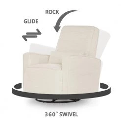 Holland Thunder Upholstered Swivel Glider, Rocker, Included Lumbar Pillow, Modern Design by Evolur -Decor Therapy Sale thunder evolur rockers gliders ottomans 613 thunder c3 1000