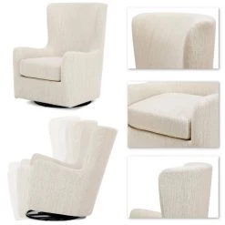 Sage Thunder Swivel Glider/Ergonomic Design/Easy Assembly Glider by Evolur -Decor Therapy Sale thunder evolur rockers gliders ottomans 619a thunder d4 1000