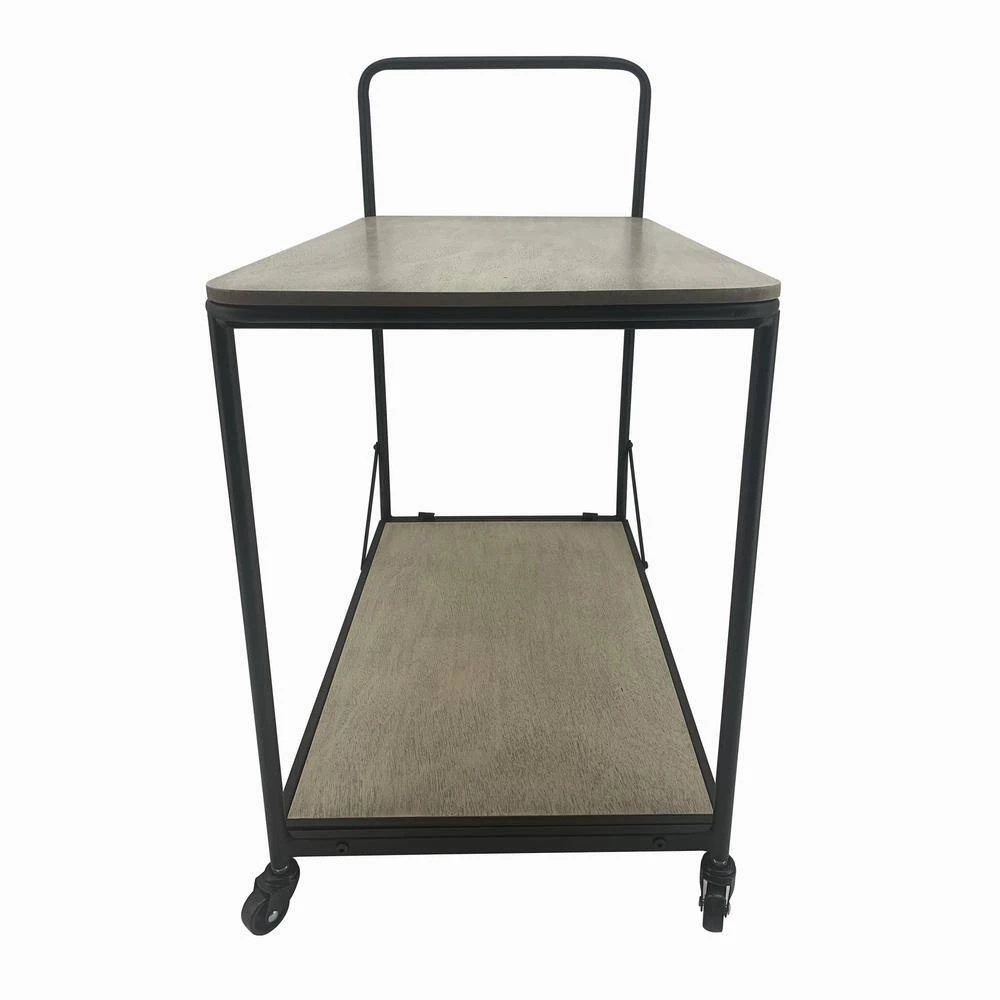 Dominic Vanilla Bean Bar Cart with Shelves and Wheels by Decor Therapy 7 Dominic Vanilla Bean Bar Cart with Shelves and Wheels by Decor Therapy - Image 7