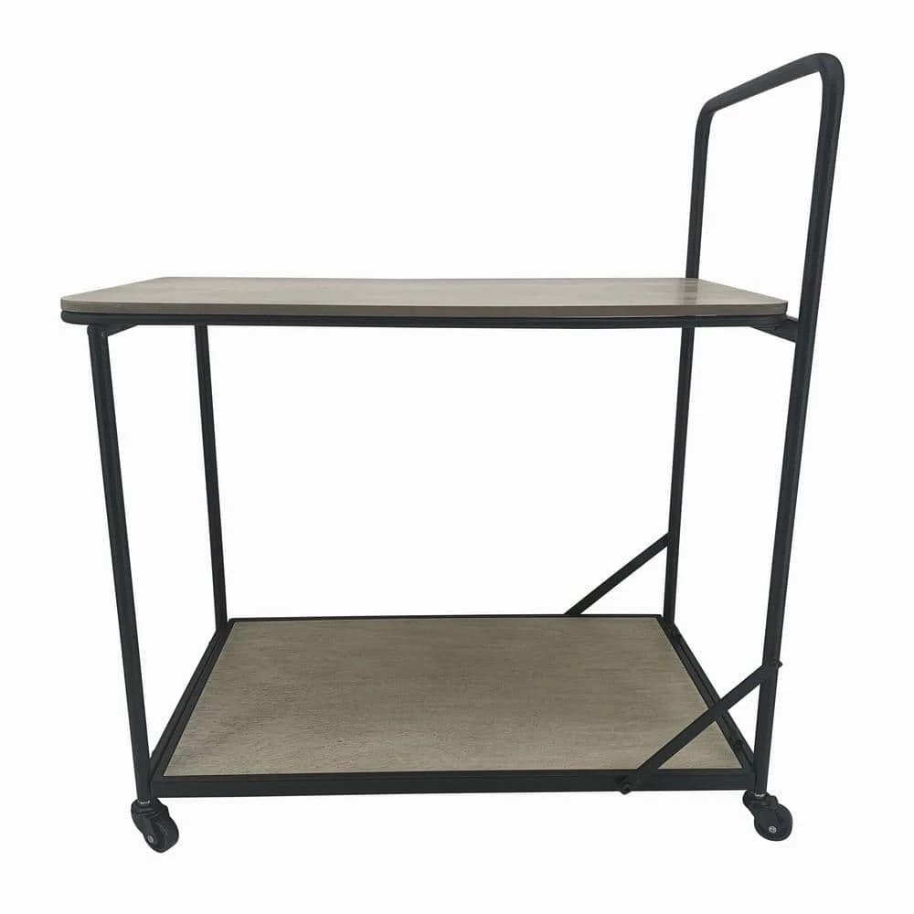 Dominic Vanilla Bean Bar Cart with Shelves and Wheels by Decor Therapy 6 Dominic Vanilla Bean Bar Cart with Shelves and Wheels by Decor Therapy - Image 6