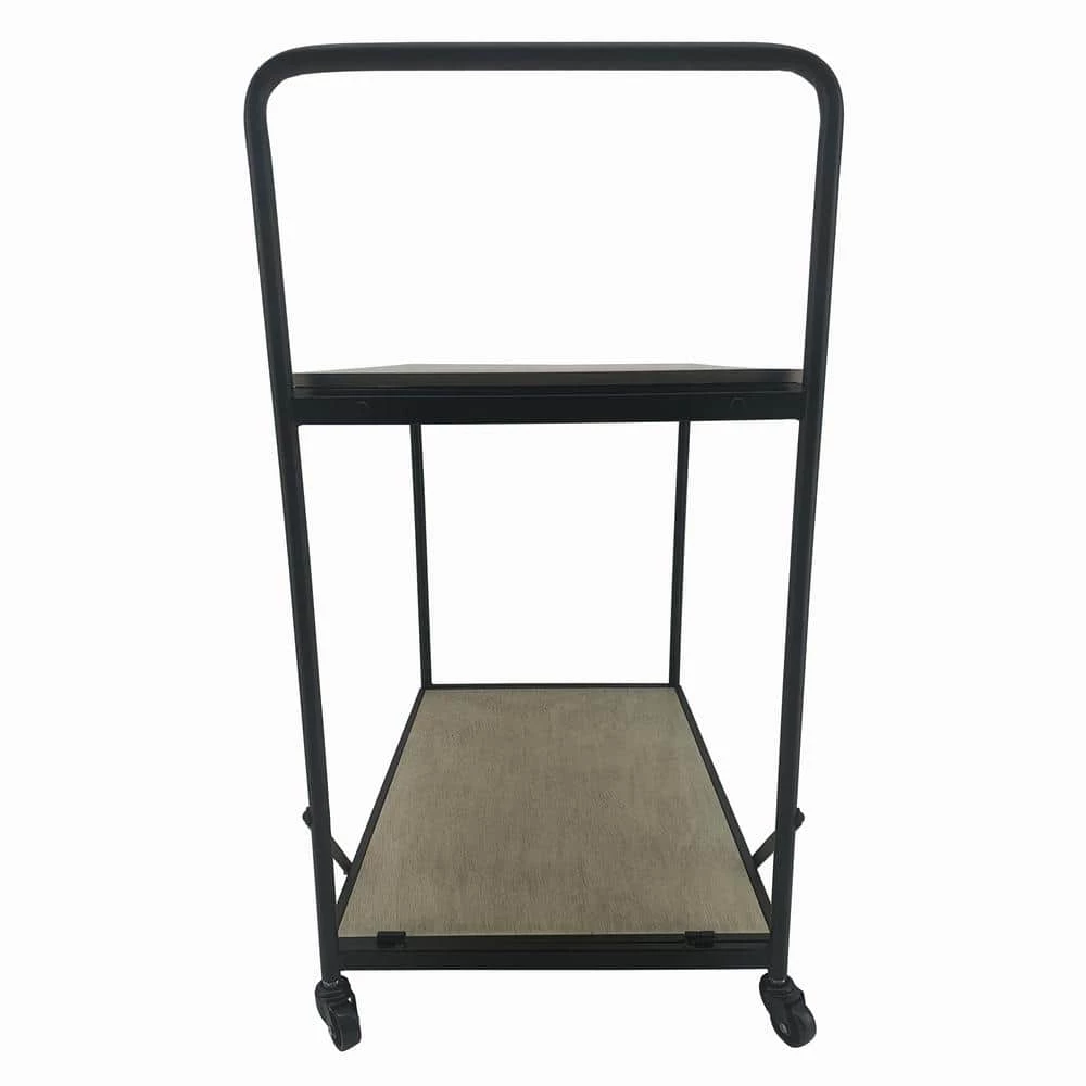 Dominic Vanilla Bean Bar Cart with Shelves and Wheels by Decor Therapy 4 Dominic Vanilla Bean Bar Cart with Shelves and Wheels by Decor Therapy - Image 4