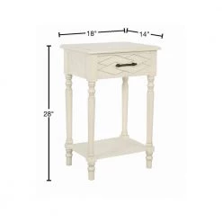 18 in. Anthony Vanilla Bean Square Wood Side Table with Drawer and Shelf by Decor Therapy -Decor Therapy Sale vanilla bean decor therapy end side tables fr11432 40 1000