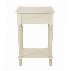 18 in. Anthony Vanilla Bean Square Wood Side Table with Drawer and Shelf by Decor Therapy -Decor Therapy Sale vanilla bean decor therapy end side tables fr11432 66 1000