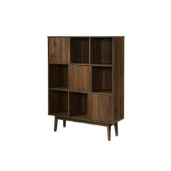 Montery Midcentury 44.8 in. Walnut Wood 6-Shelf BookCase by 4D Concepts -Decor Therapy Sale walnut 4d concepts bookcases bookshelves 10103 1f 1000