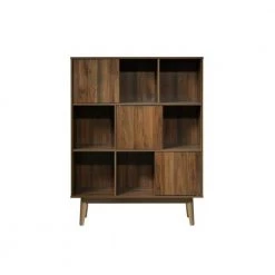 Montery Midcentury 44.8 in. Walnut Wood 6-Shelf BookCase by 4D Concepts