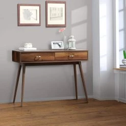 41 in. Rectangular Walnut 2 Drawer Wood Writing Desk by 4D Concepts 5 41 in. Rectangular Walnut 2 Drawer Wood Writing Desk by 4D Concepts -Decor Therapy Sale walnut 4d concepts writing desks 10098 31 1000