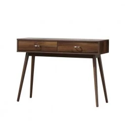 41 in. Rectangular Walnut 2 Drawer Wood Writing Desk by 4D Concepts