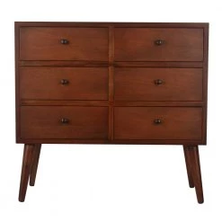 Mid Century Walnut 6-Drawer Accent Chest by Decor Therapy