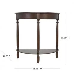 Simplicity 29 in. Walnut Half-Round Wood Console Table with Storage by Decor Therapy -Decor Therapy Sale walnut decor therapy console tables fr1478 40 1000