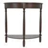Simplicity 29 in. Walnut Half-Round Wood Console Table with Storage by Decor Therapy
