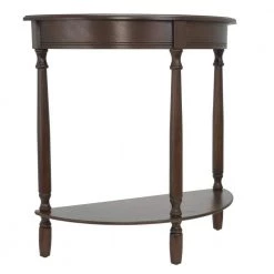 Simplicity 29 in. Walnut Half-Round Wood Console Table with Storage by Decor Therapy -Decor Therapy Sale walnut decor therapy console tables fr1478 fa 1000