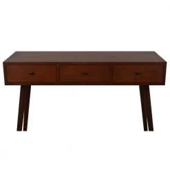 Mid 42 in. Walnut Standard Rectangle Wood Console Table with Drawers by Decor Therapy -Decor Therapy Sale walnut decor therapy console tables fr6323 1d 1000