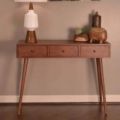 Mid 42 in. Walnut Standard Rectangle Wood Console Table with Drawers by Decor Therapy -Decor Therapy Sale walnut decor therapy console tables fr6323 31 1000
