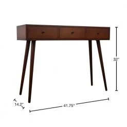Mid 42 in. Walnut Standard Rectangle Wood Console Table with Drawers by Decor Therapy -Decor Therapy Sale walnut decor therapy console tables fr6323 40 1000
