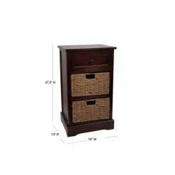 Urban Farmhouse Walnut 3-Drawer Basket End Table by Decor Therapy 9 Urban Farmhouse Walnut 3-Drawer Basket End Table by Decor Therapy -Decor Therapy Sale walnut decor therapy end side tables fr1471 40 1000