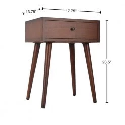 Mid Century Walnut 1-Drawer End Table by Decor Therapy -Decor Therapy Sale walnut decor therapy end side tables fr6322 40 1000