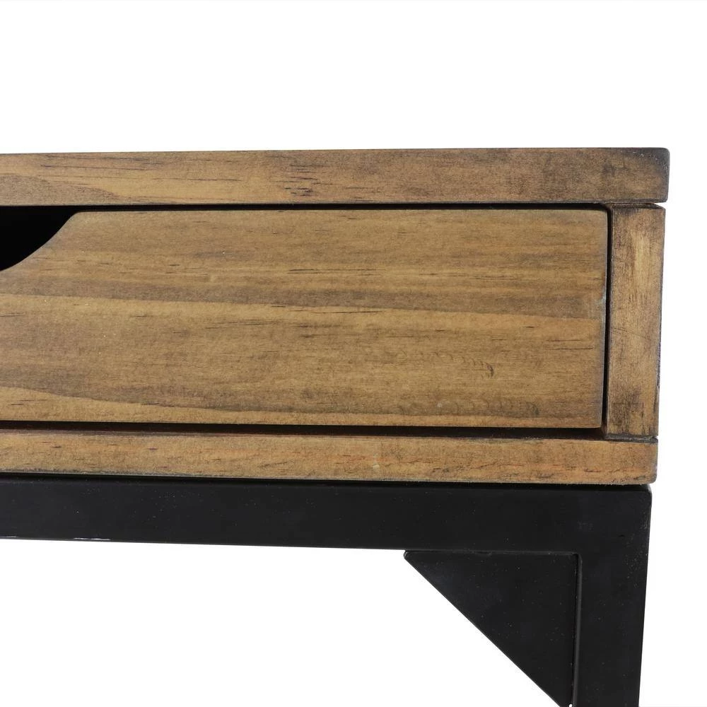 Porter Walnut C-Shaped Table with Drawer by Decor Therapy 6 Porter Walnut C-Shaped Table with Drawer by Decor Therapy - Image 6