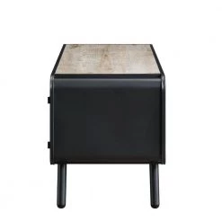 Duarte Black 47.2 in. Wood Entertainment TV Stand Fits Up to 55 in. TV by 4D Concepts -Decor Therapy Sale washed fir with corrugated and black metal 4d concepts tv stands 10123 c3 1000