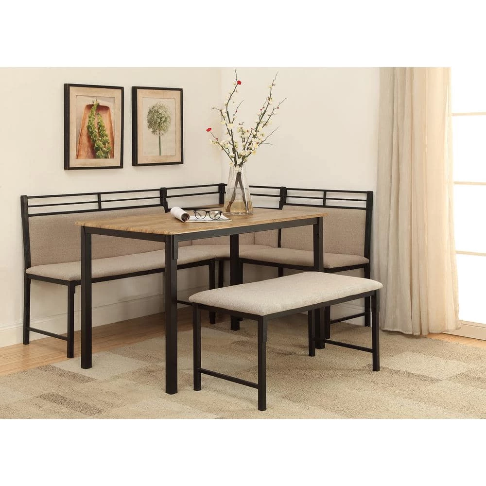 Edendale Boltzero Walnut Dining Set with Bench and Corner Nook by 4D Concepts 2 Edendale Boltzero Walnut Dining Set with Bench and Corner Nook by 4D Concepts - Image 2