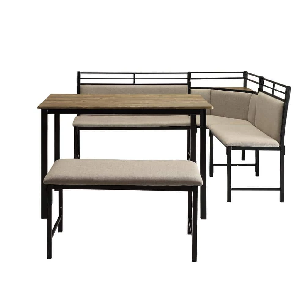 Edendale Boltzero Walnut Dining Set with Bench and Corner Nook by 4D Concepts 1 Edendale Boltzero Walnut Dining Set with Bench and Corner Nook by 4D Concepts