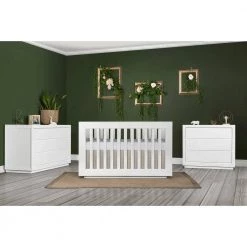Maddox Modern Weathered White Convertible Crib by Evolur -Decor Therapy Sale weathered white evolur cribs 855 ww 31 1000