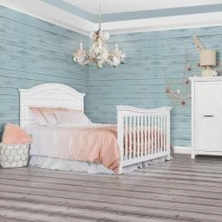 Belmar Weathered White Curve 5-in-1 Convertible Crib by Evolur -Decor Therapy Sale weathered white evolur cribs 883 ww fa 1000