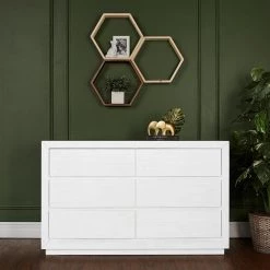 Maddox Weathered White Dresser (6-Drawer) by Evolur -Decor Therapy Sale weathered white evolur kids dressers 857 ww 31 1000