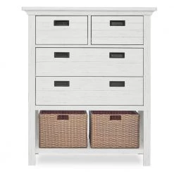 Waverly 4-Drawer Weathered White Chest with Baskets by Evolur
