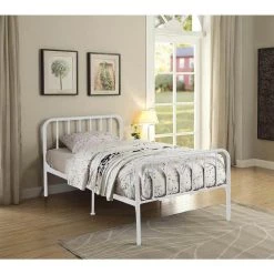 Etiwanda Twin White Bed Frame by 4D Concepts -Decor Therapy Sale white 4d concepts kids beds 10073 c3 1000