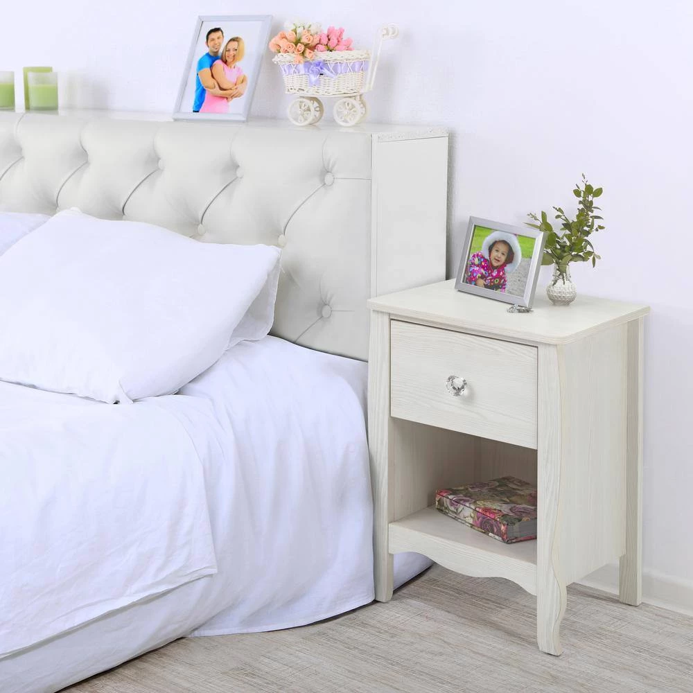 Haven 15.6 in. W x 17.5 in. D x 24 in. H White Nightstand by 4D Concepts 5 Haven 15.6 in. W x 17.5 in. D x 24 in. H White Nightstand by 4D Concepts - Image 5