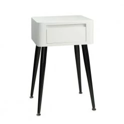 Etiwanda 32 in. White and Black Tall End Table by 4D Concepts