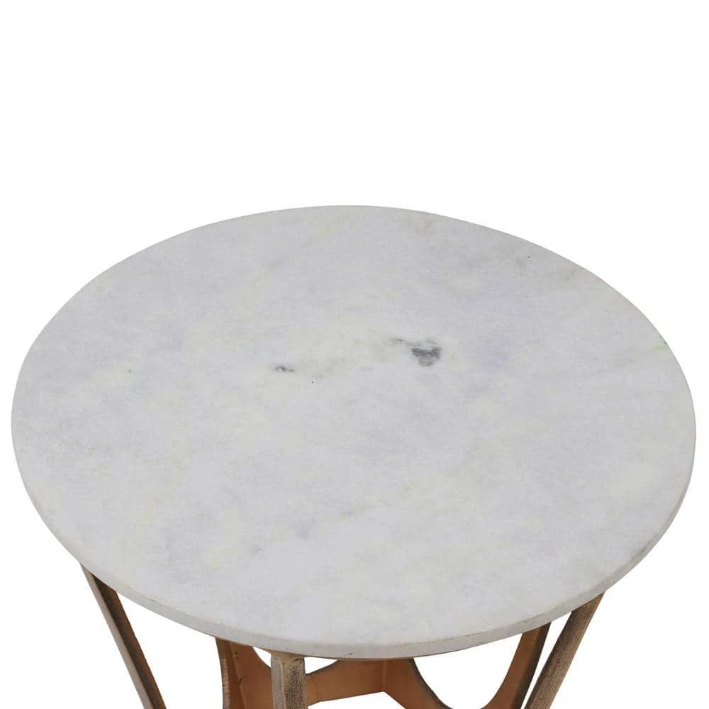 Luvino Marble and Gold Side Table by Decor Therapy 5 Luvino Marble and Gold Side Table by Decor Therapy - Image 5