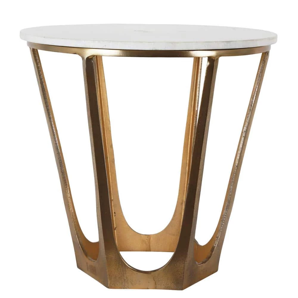 Luvino Marble and Gold Side Table by Decor Therapy 3 Luvino Marble and Gold Side Table by Decor Therapy - Image 3