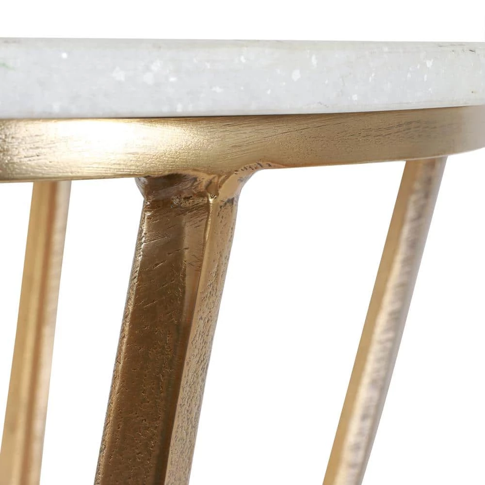Luvino Marble and Gold Side Table by Decor Therapy 2 Luvino Marble and Gold Side Table by Decor Therapy - Image 2