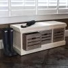 Melody White and Gray 3-Drawer Bench with Gray Cushion by Decor Therapy