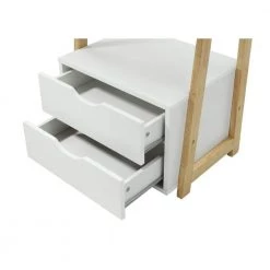 20.1 in. White/Natural Wood 3-shelf Accent Bookcase with Open Back by 4D Concepts -Decor Therapy Sale white and natural 4d concepts bookcases bookshelves 994352 4f 1000