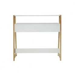 37.2 in. Rectangular White and Natural Wood 1 Drawer Writing Desks with Storage by 4D Concepts 13 37.2 in. Rectangular White and Natural Wood 1 Drawer Writing Desks with Storage by 4D Concepts -Decor Therapy Sale white and natural wood 4d concepts writing desks 10204 1f 1000