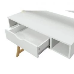 37.2 in. Rectangular White and Natural Wood 1 Drawer Writing Desks with Storage by 4D Concepts 10 37.2 in. Rectangular White and Natural Wood 1 Drawer Writing Desks with Storage by 4D Concepts -Decor Therapy Sale white and natural wood 4d concepts writing desks 10204 77 1000