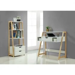 37.2 in. Rectangular White and Natural Wood 1 Drawer Writing Desks with Storage by 4D Concepts 11 37.2 in. Rectangular White and Natural Wood 1 Drawer Writing Desks with Storage by 4D Concepts -Decor Therapy Sale white and natural wood 4d concepts writing desks 10204 c3 1000