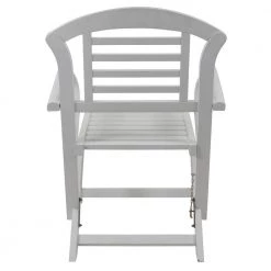 Fenton White Folding Wood Outdoor Arm Chair by Decor Therapy -Decor Therapy Sale white decor therapy accent chairs fr9562 1f 1000