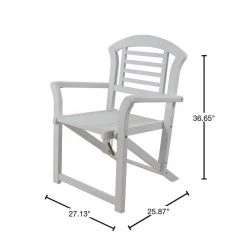 Fenton White Folding Wood Outdoor Arm Chair by Decor Therapy -Decor Therapy Sale white decor therapy accent chairs fr9562 40 1000