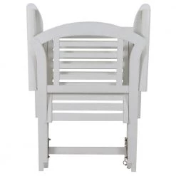 Fenton White Folding Wood Outdoor Arm Chair by Decor Therapy -Decor Therapy Sale white decor therapy accent chairs fr9562 44 1000